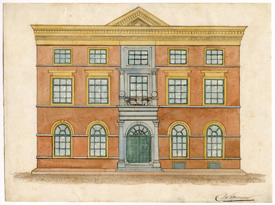 38386 Afbeelding van de voorgevel van het Rooms-Katholiek Weeshuis in de Minrebroederstraat te Utrecht, voorheen in ...